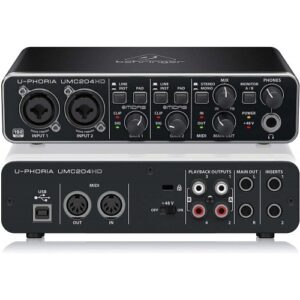 Behringer U-PHORIA UMC204HD Audio Interface USB MIDI Sound Card Production Mic B